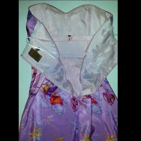 ALI RO Silk Floral Tube Mini Dress BARBIE Style Pink Travel Wardrobe S - Picture 4 of 8